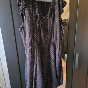 Black, white polka dot dress